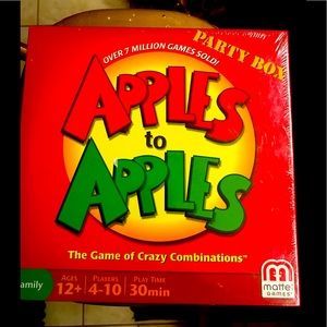 NEW, Sealed—Apples to Apples Family Game Party Box by Mattel Games.